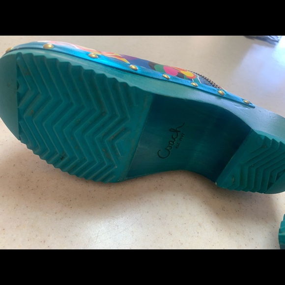 Authentic Coach Women’s Multi Colored Leather Jessi Pop Clogs Shoes 9 - Picture 6 of 9